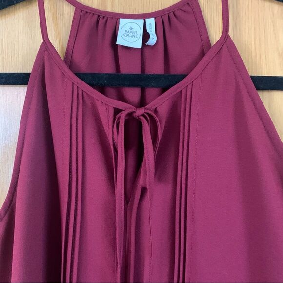 PAPER CRANE Halter Sleeveless Blouse Tie-Front Tank Top - Picture 5 of 10